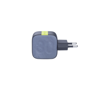 InstantCharger 30W 2 USB - Blue - Compact USB-C and USB-A PD charger - Left