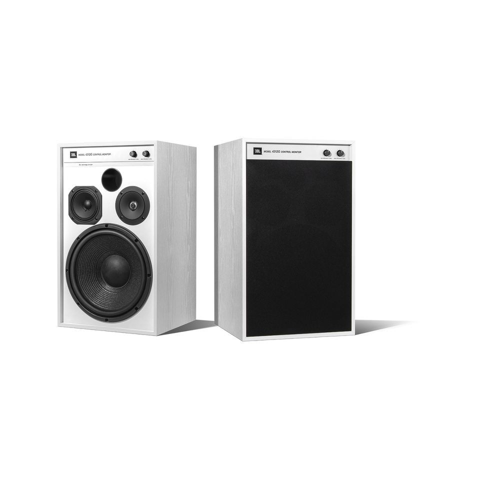 JBL 4312G - White - 12-inch (300mm) 3-way Studio Monitor Bookshelf Loudspeaker - Hero