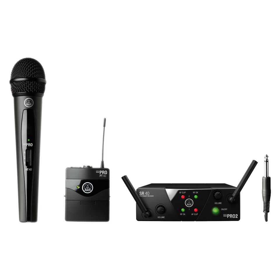 WMS40 Mini Dual Vocal Instrumental Set - Black - Wireless microphone system - Hero