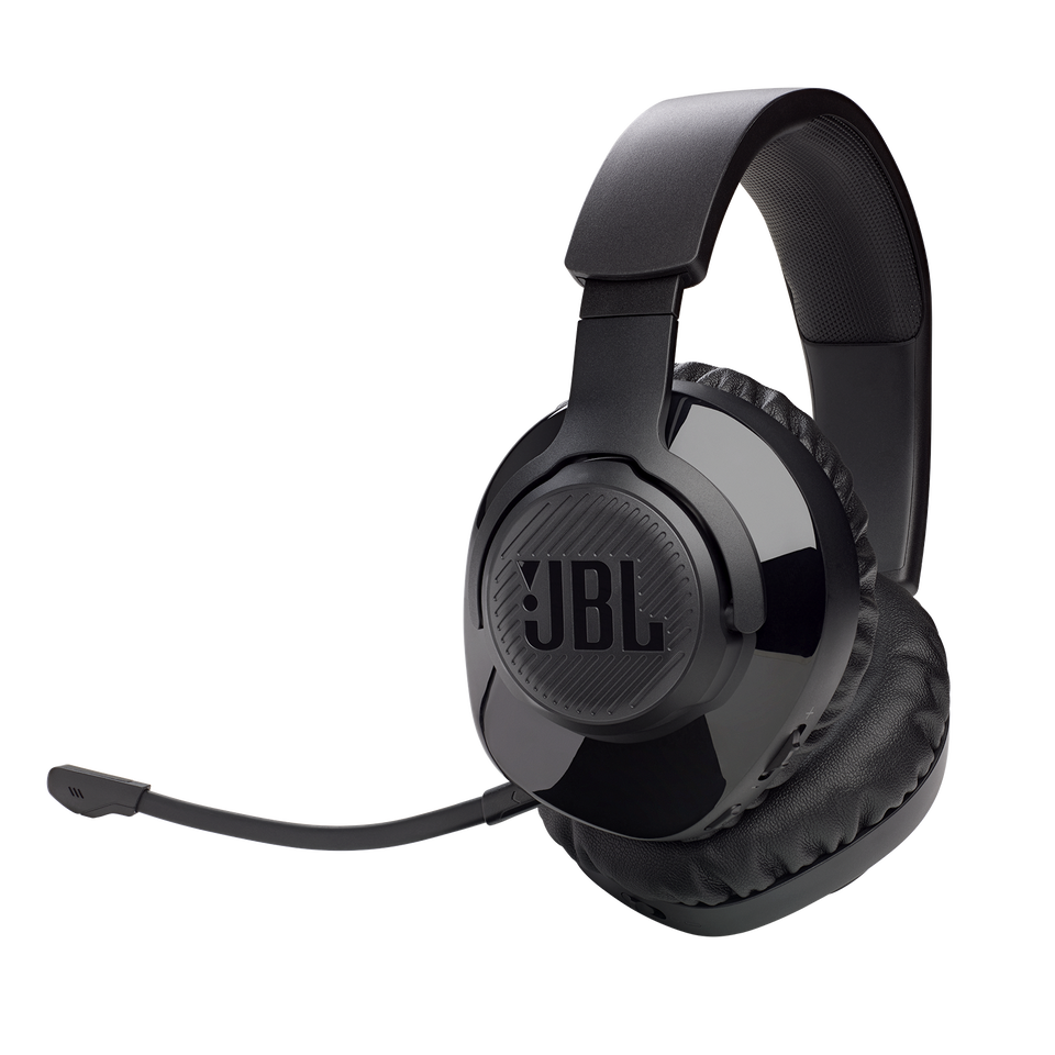 JBL Free WFH Wireless - Black - Wireless over-ear headset with detachable mic - Hero