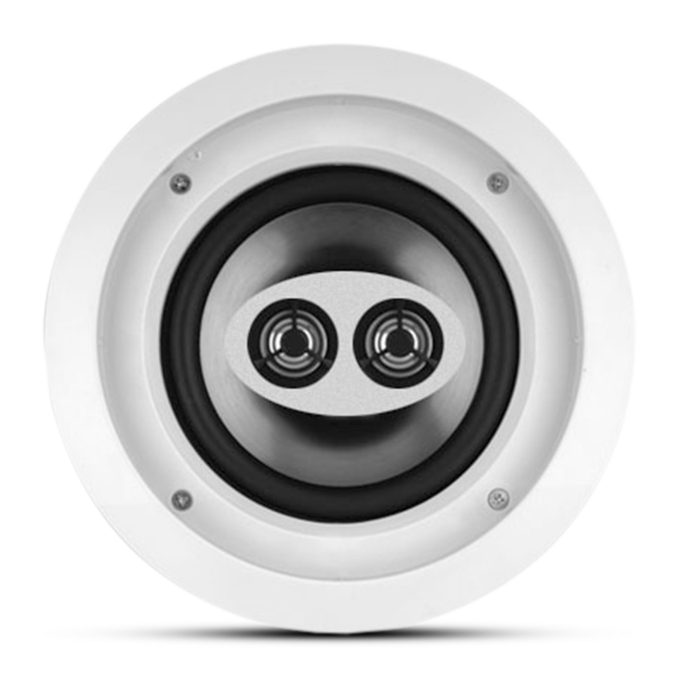 CS 60RDT - White - 2-Way 6-1/2 inch Round In-Ceiling Stereo Speaker with Dual Tweeters - Hero