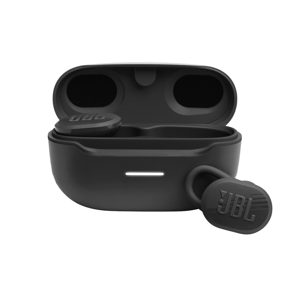 JBL Endurance Race TWS - Black - Waterproof true wireless active sport earbuds - Hero