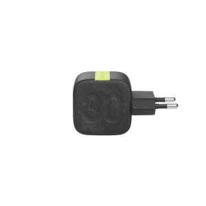 InstantCharger 30W 2 USB - Black - Compact USB-C and USB-A PD charger - Left