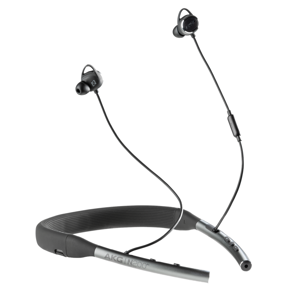 AKG N200NC Wireless - Grey - Wireless, Adaptive Noise Cancelling In-Ear Headphones - Hero