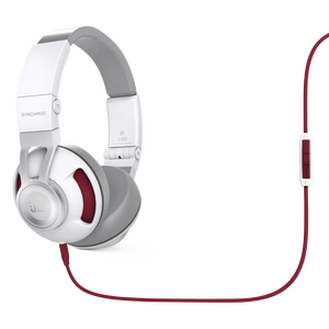 Synchros S300a - White / Red - Synchros on-ear stereo headphones - Hero