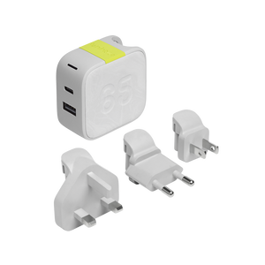 InstantCharger 65W 2 USB - White - Powerful USB-C and USB-A GaN PD charger - Hero