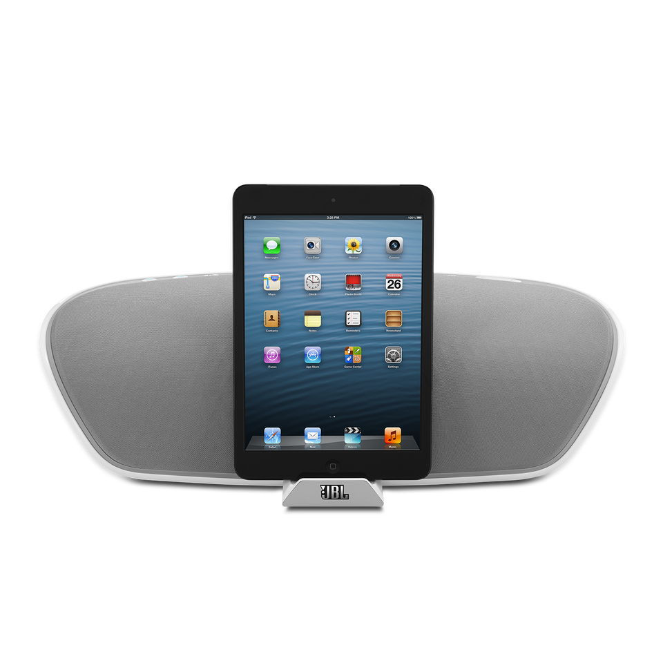 JBL OnBeat Venue Lightning - White - Wireless iPhone 4 and iPad speaker dock - Hero