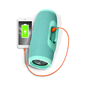JBL Charge 3 - Teal - Full-featured waterproof portable speaker with high-capacity battery to charge your devices - Detailshot 1