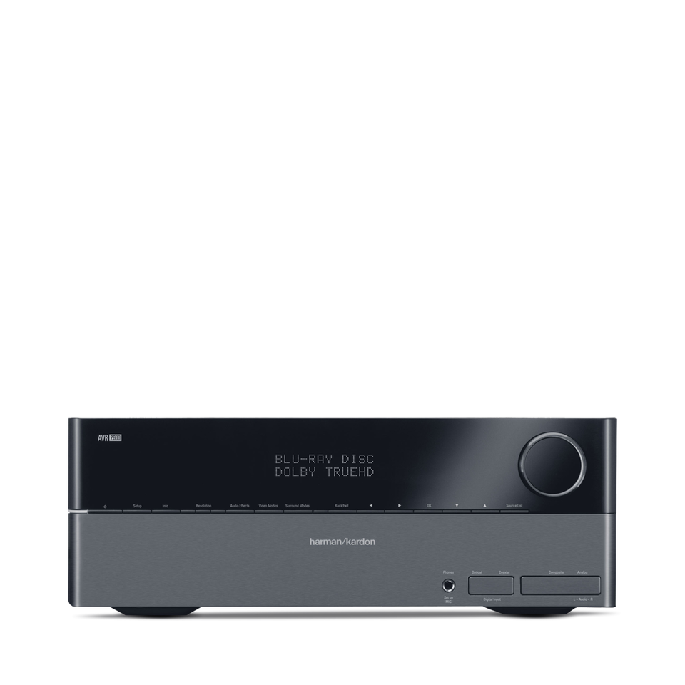 AVR 2600 - Black / Silver - Audio/Video Receiver With Dolby TrueHD & DTS-HD Master Audio, HDMI 1.3A & 1080p Upscaling (65 watts x 7) - Hero