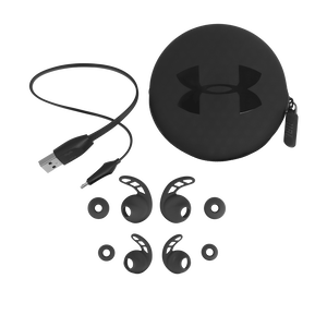 UA Sport Wireless REACT - Black - Secure-fitting wireless sport earphones with JBL technology and sound - Detailshot 4